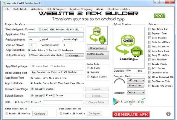 Website 2 APK Builder Pro下载,网站生成app工具,安装制作,app制作